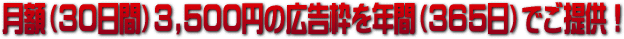 ���z�i30���ԁj3,500�~�̍L���g��N�ԁi365���j�ł���